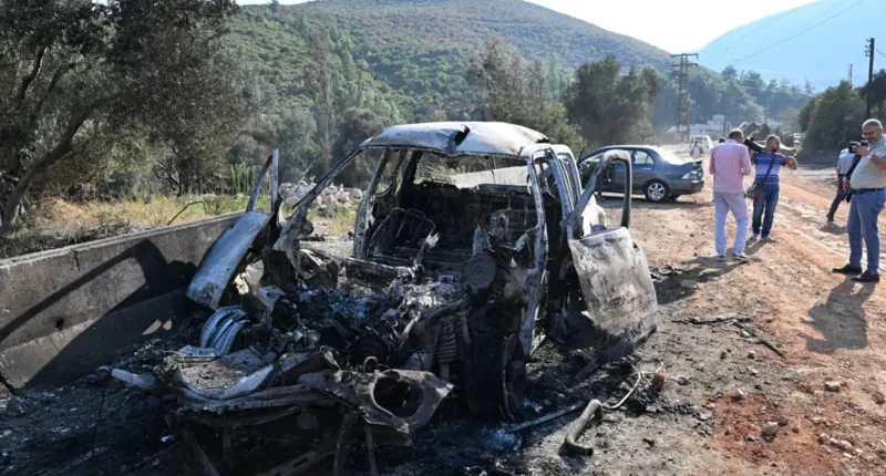 Damage on the outskirts of Masyaf this week