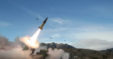 The US signalled Ukraine had permission to fire the Atacms into Russia on Monday (file photo)