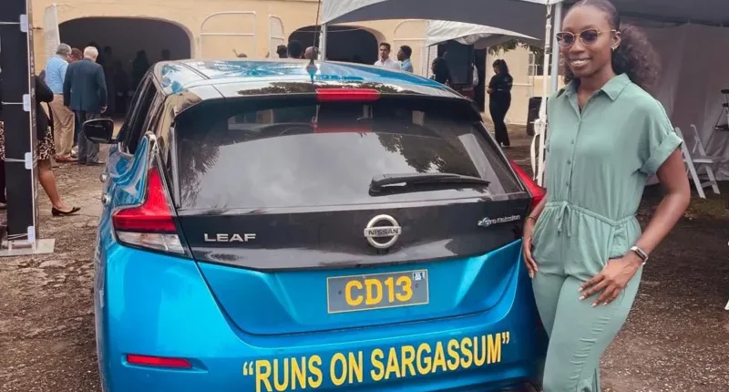 Biologist Shanika Spencer was delighted when a test using sargassum to fuel a car was successful