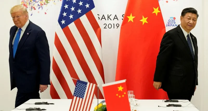 Donald Trump and Xi Jinping at their last face-to-face meeting in 2019