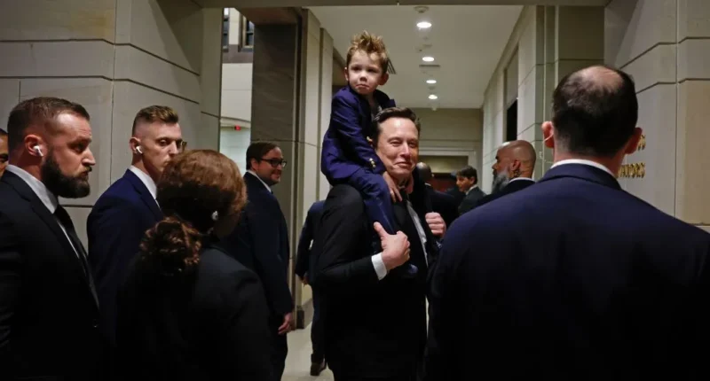 Elon Musk, who visited the Capitol with his son in December, says he can cut roughly one-third of federal government spending