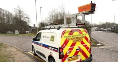 The AI technology sits on the top of the council's normal maintenance vehicles and scans the roads